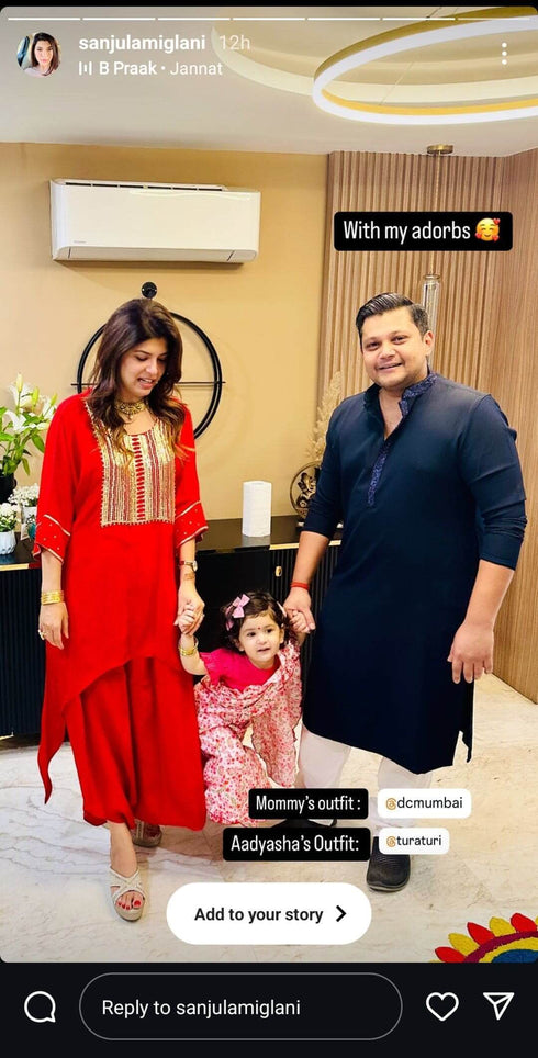 Hot Red Dhoti Skirt Set